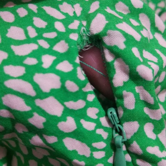 NWT ZARA ANIMAL PRINT DRESS GREEN / ECRU. - Picture 10 of 11